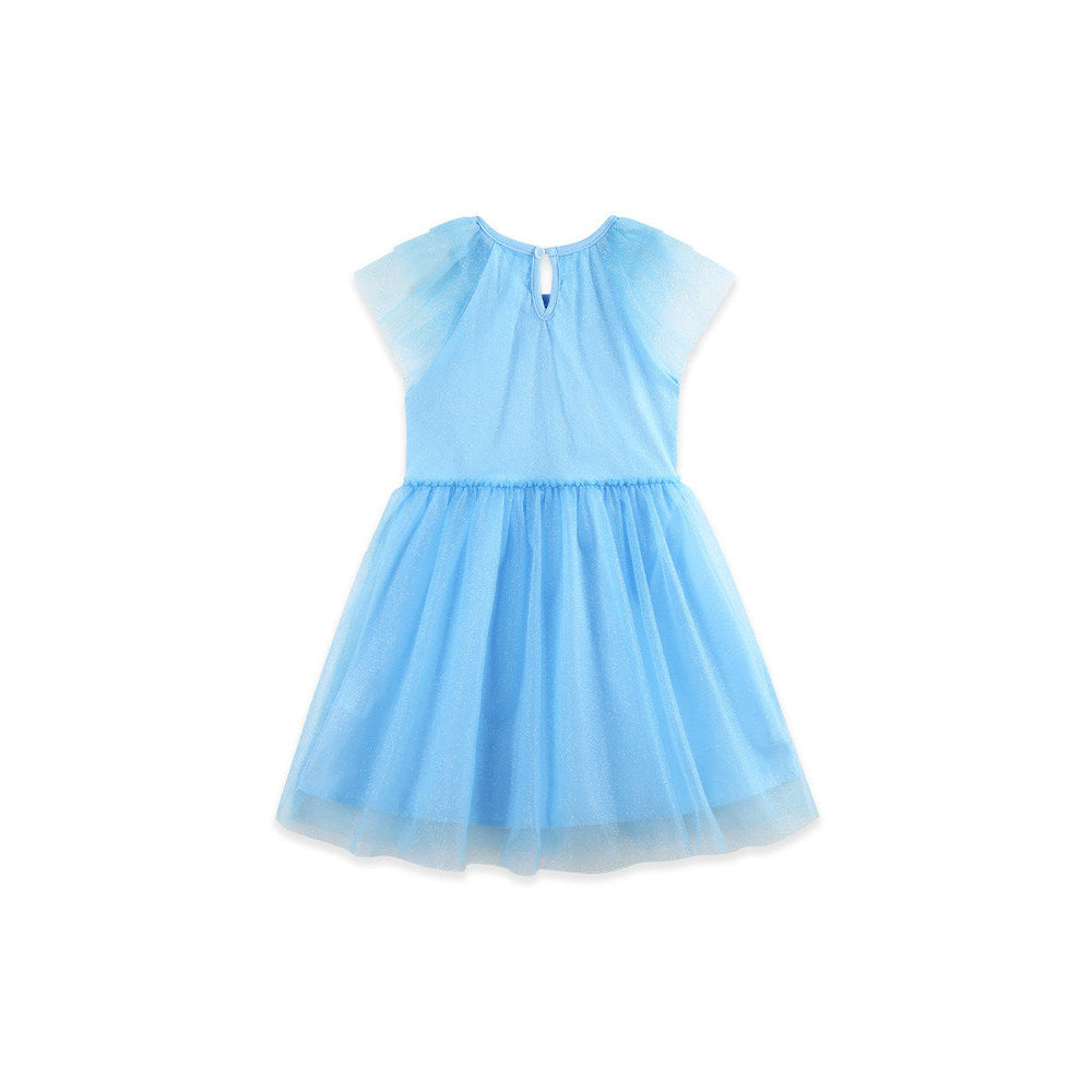 MyKids-USA® Summer Hot Selling Cute Animals Cartoon Pattern Short Sleeves Tulle Dress for Stylish Girls