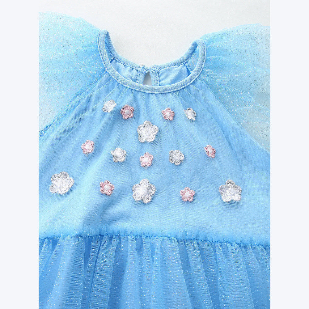 MyKids-USA® Summer Hot Selling Cute Animals Cartoon Pattern Short Sleeves Tulle Dress for Stylish Girls