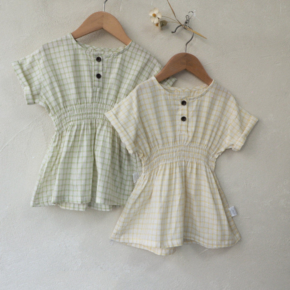 MyKids-USA® Summer Arrival Baby Girls Short Sleeves Casual Plaid Dress
