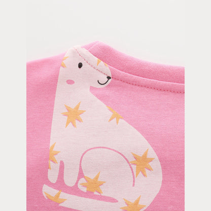 MyKids-USA®  Arrival Summer Baby Kids Girls Short Sleeves Animals Cartoon Pattern T-shirt and Shorts Clothing Set