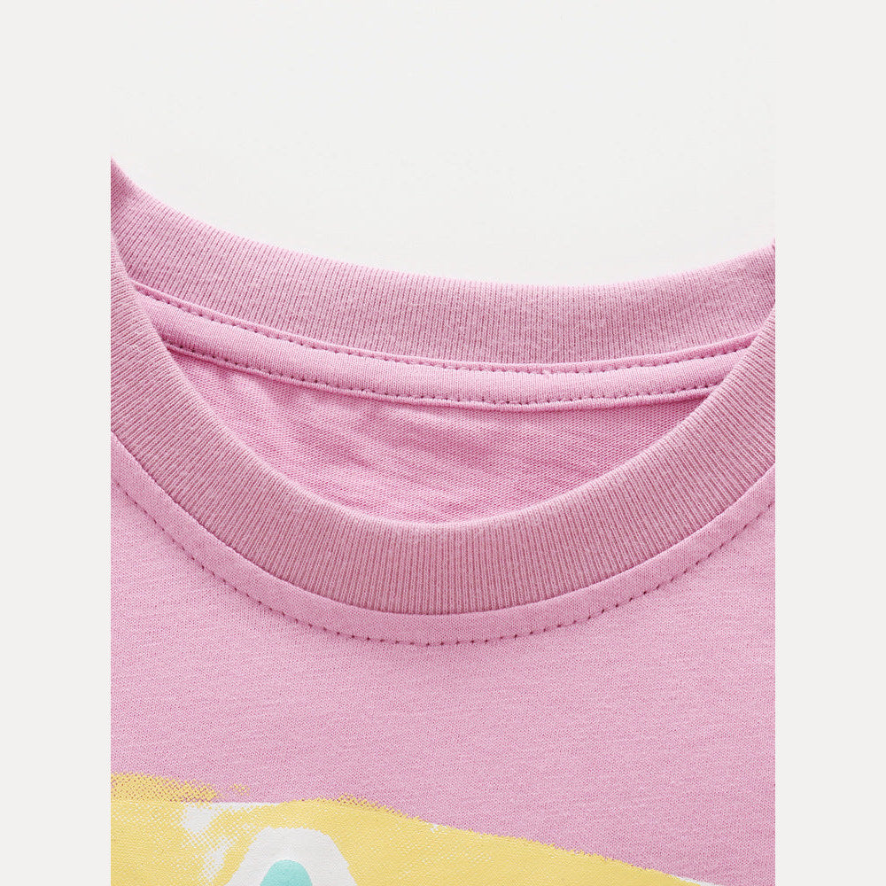 Arrival Summer Baby Kids Girls Short Sleeves Letters Pattern T-shirt and Striped Shorts Clothing Set