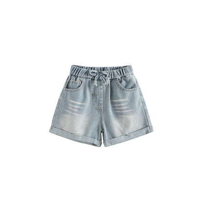 Arrival Summer Girls Striped Denim Shorts