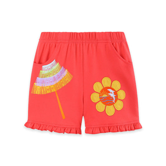 MyKids-USA® Baby Kids Girls Embroidered Shorts