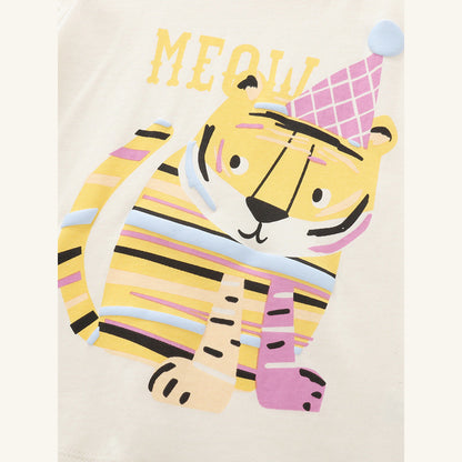 MyKids-USA® Arrival Summer Baby Kids Girls Short Sleeves Cartoon Pattern T-shirt and Argyle Shorts Clothing Set