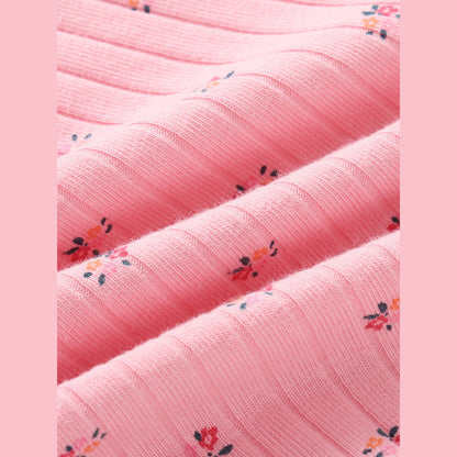 MyKids-USA® Arrival Summer Baby Kids Girls Short Sleeves Pink Flowers Pattern T-shirt and Floral Shorts Clothing Set
