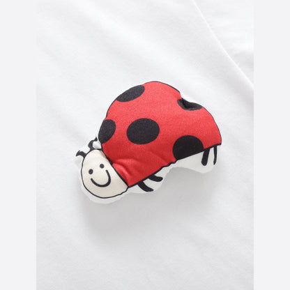 MyKids-USA® Arrival Summer Baby Kids Girls Short Sleeves Ladybird Pattern T-shirt and Dots Shorts Clothing Set