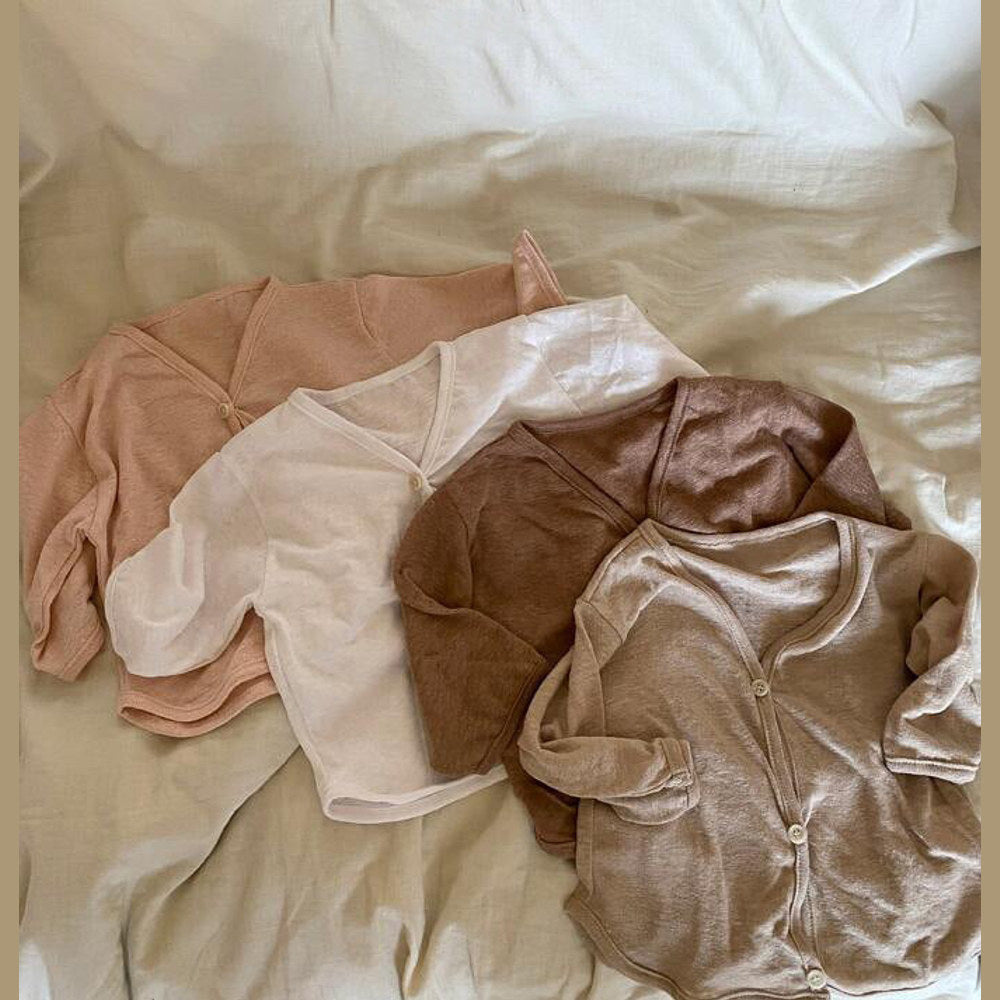 MyKids-USA® Arrival Summer Baby Kids Thin Linen Baby Sun Shirt