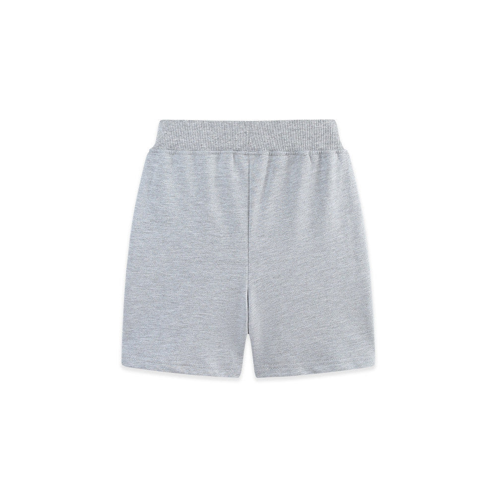 Summer Arrival Baby Kids Boys Cartoon Embroidered Pattern Grey Shorts