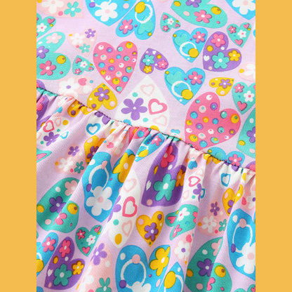 Summer Hot Selling Cute Floral Pattern Fly Sleeves Dress for Stylish Girls