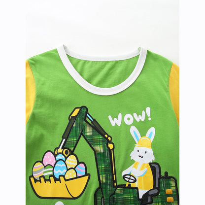 MyKids-USA® Arrival Summer Baby Kids Boys Short Sleeves Cartoon and Letters Pattern T-shirt and Plaid Shorts Clothing Set
