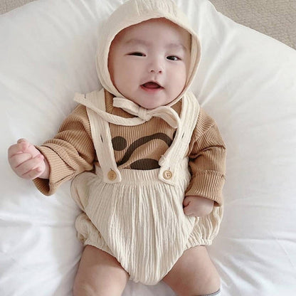 MyKids-USA® Summer Arrival Baby Sleeveless Solid Color Overalls