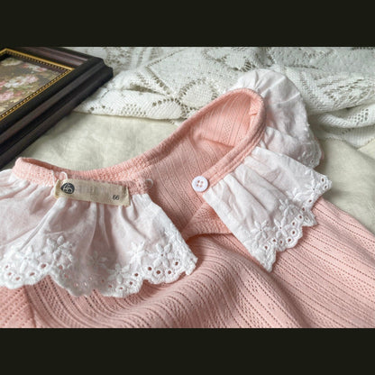 MyKids-USA® Summer Arrival Baby Girls Short Sleeves Lace Collar Bodysuit