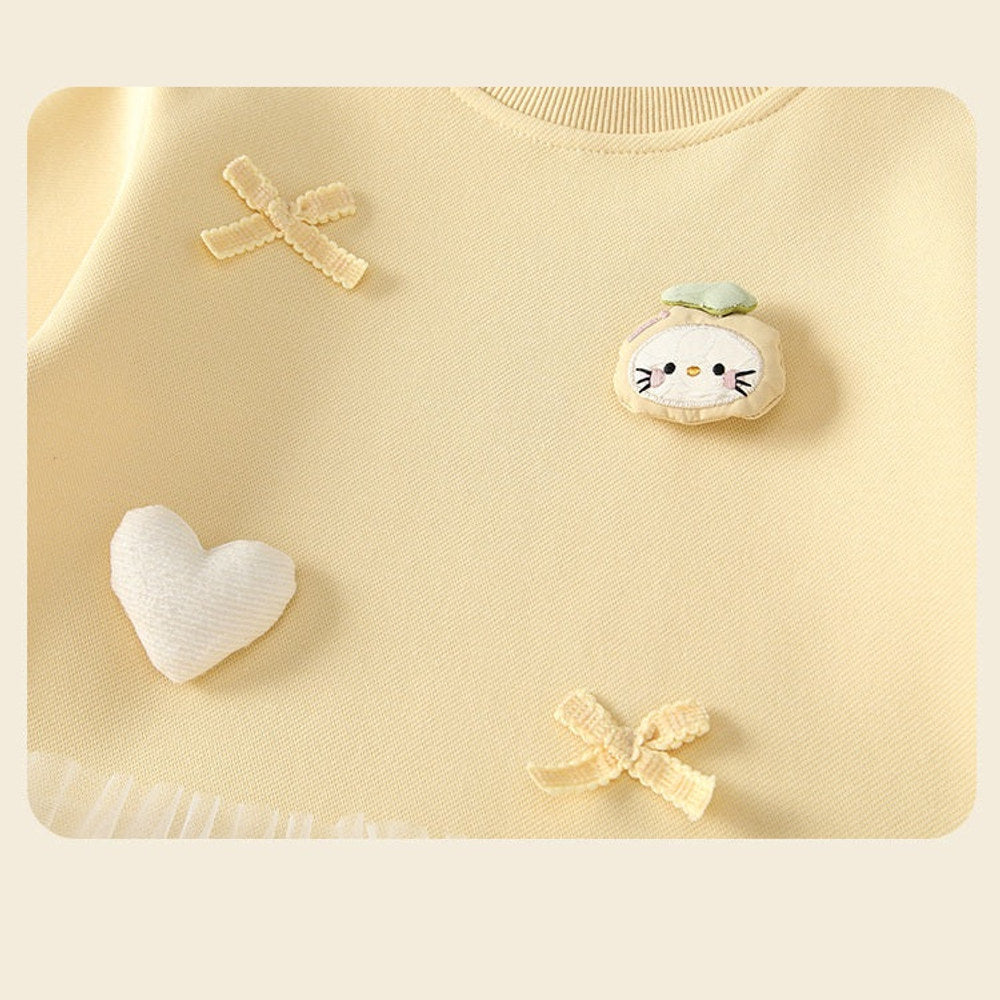 MyKids-USA® Autumn Arrival Baby Girls Long Sleeves Cute Cartoon Tulle Patchwork Dress
