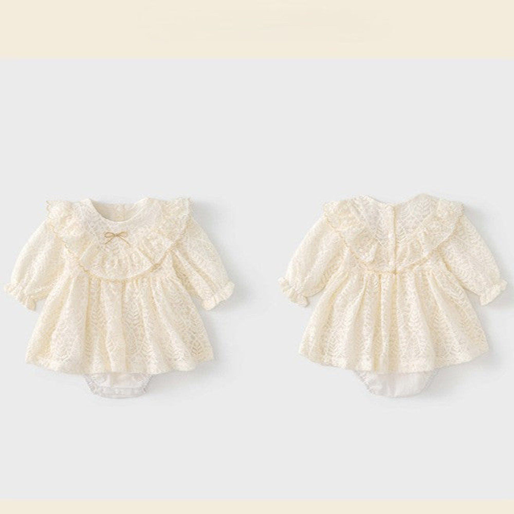 MyKids-USA® Autumn Arrival Baby Girls Long Sleeves Cute Flowers Pattern Tulle Onesies Dress