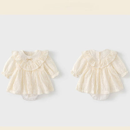 MyKids-USA® Autumn Arrival Baby Girls Long Sleeves Cute Flowers Pattern Tulle Onesies Dress