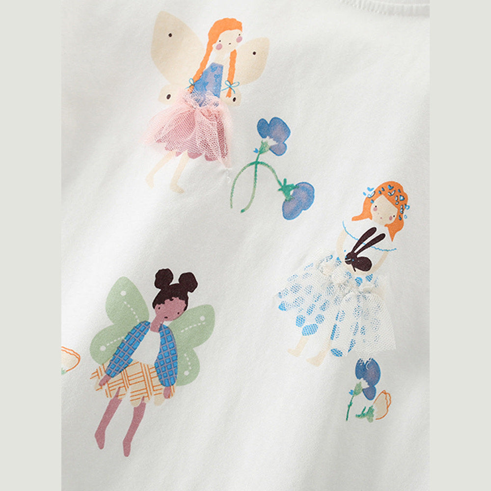 MyKids-USA® Summer Princess Cartoon T-shirt For Girls