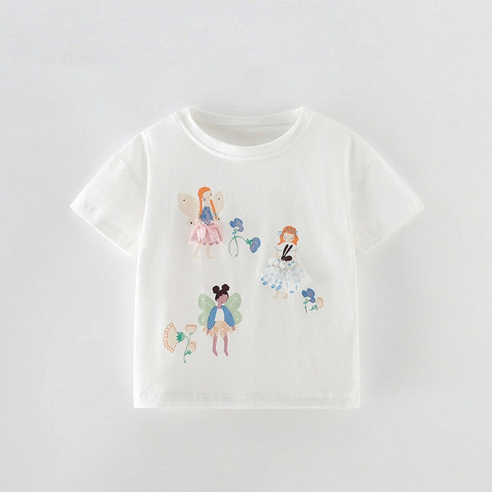 MyKids-USA® Summer Princess Cartoon T-shirt For Girls