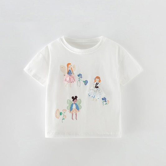 MyKids-USA® Summer Princess Cartoon T-shirt For Girls