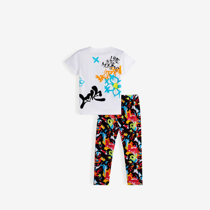 MyKids-USA® Arrival Summer Baby Kids Girls Short Sleeves Cartoon Pattern T-shirt and Pants Clothing Set