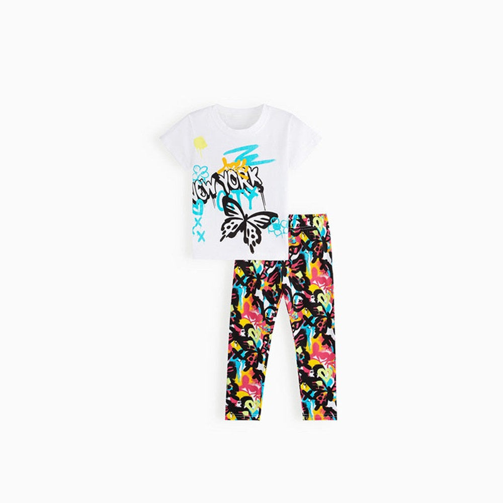 MyKids-USA® Arrival Summer Baby Kids Girls Short Sleeves Cartoon Pattern T-shirt and Pants Clothing Set