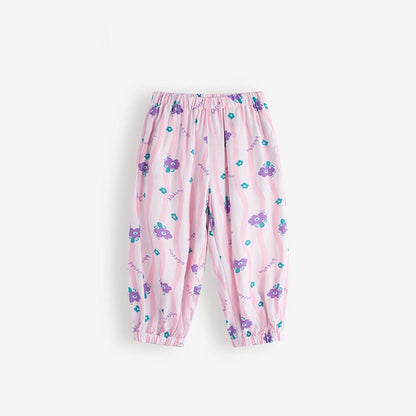 MyKids-USA® Arrival Summer Flowers Cartoon Anti-Mosquito Pants for Girls