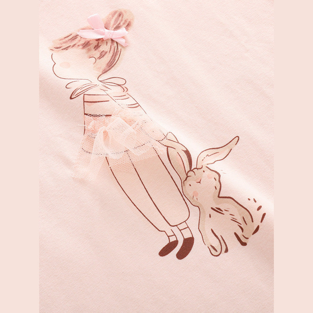 MyKids-USA® Summer Girls’ Cartoon Pattern T-shirt in European and American Style