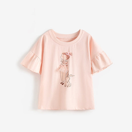 MyKids-USA® Summer Girls’ Cartoon Pattern T-shirt in European and American Style