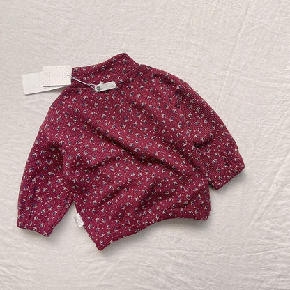 MyKids-USA® Autumn Baby Unisex Long Sleeves Floral Zip-up Pullover and Pants Clothing Set