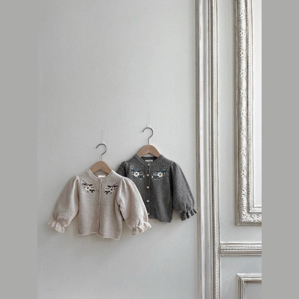 MyKids-USA® Arrival Spring and Autumn Baby Kids Girls Flowers Embroidered Knitted Cardigan Sweater