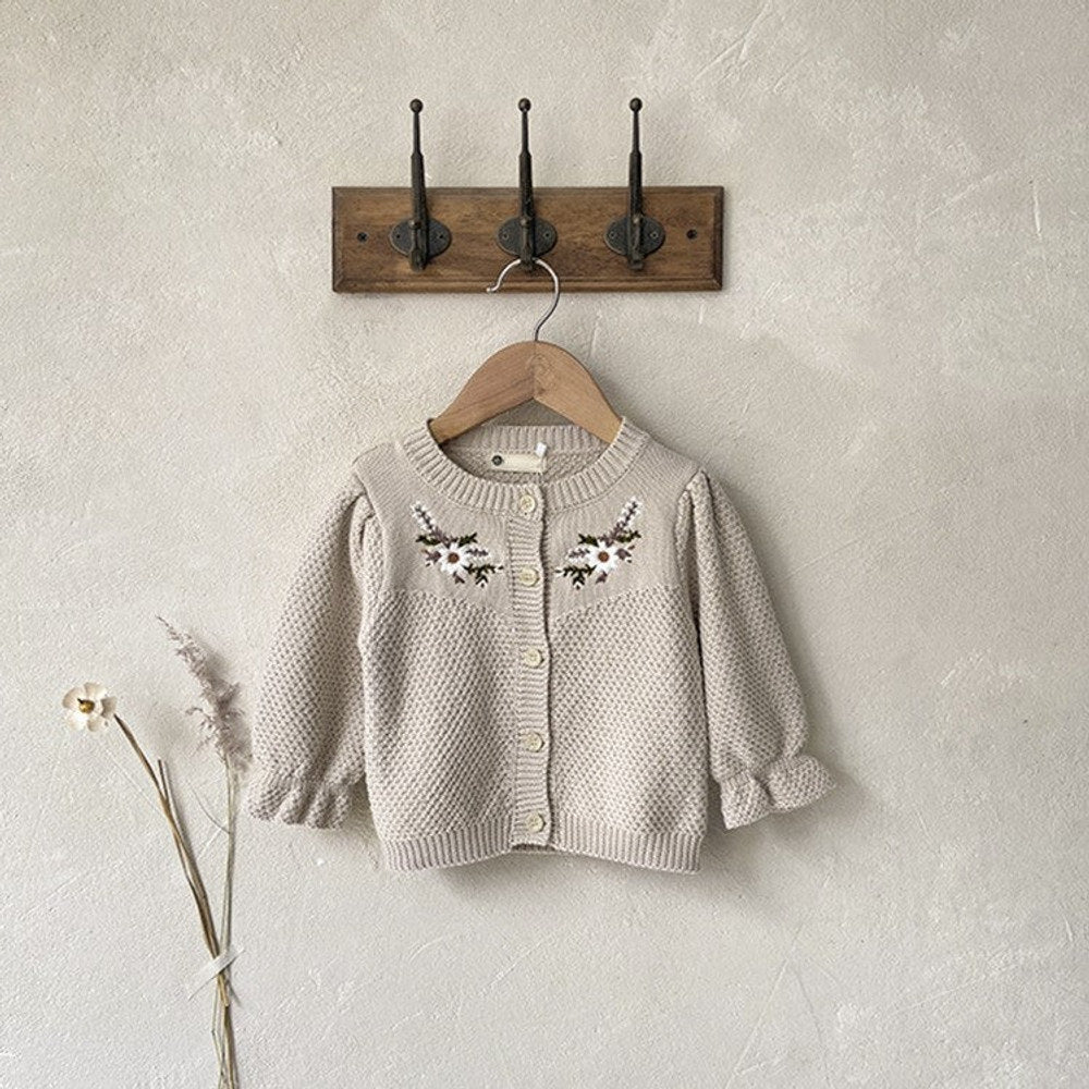 MyKids-USA® Arrival Spring and Autumn Baby Kids Girls Flowers Embroidered Knitted Cardigan Sweater