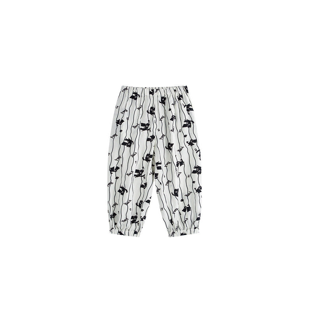 MyKids-USA® Arrival Summer Striped Cartoon Anti-Mosquito Pants for Girls