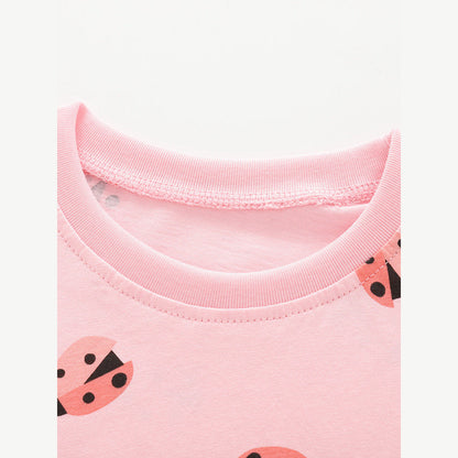 MyKids-USA® Summer Ladybird Cartoon Pattern T-shirt for Girls