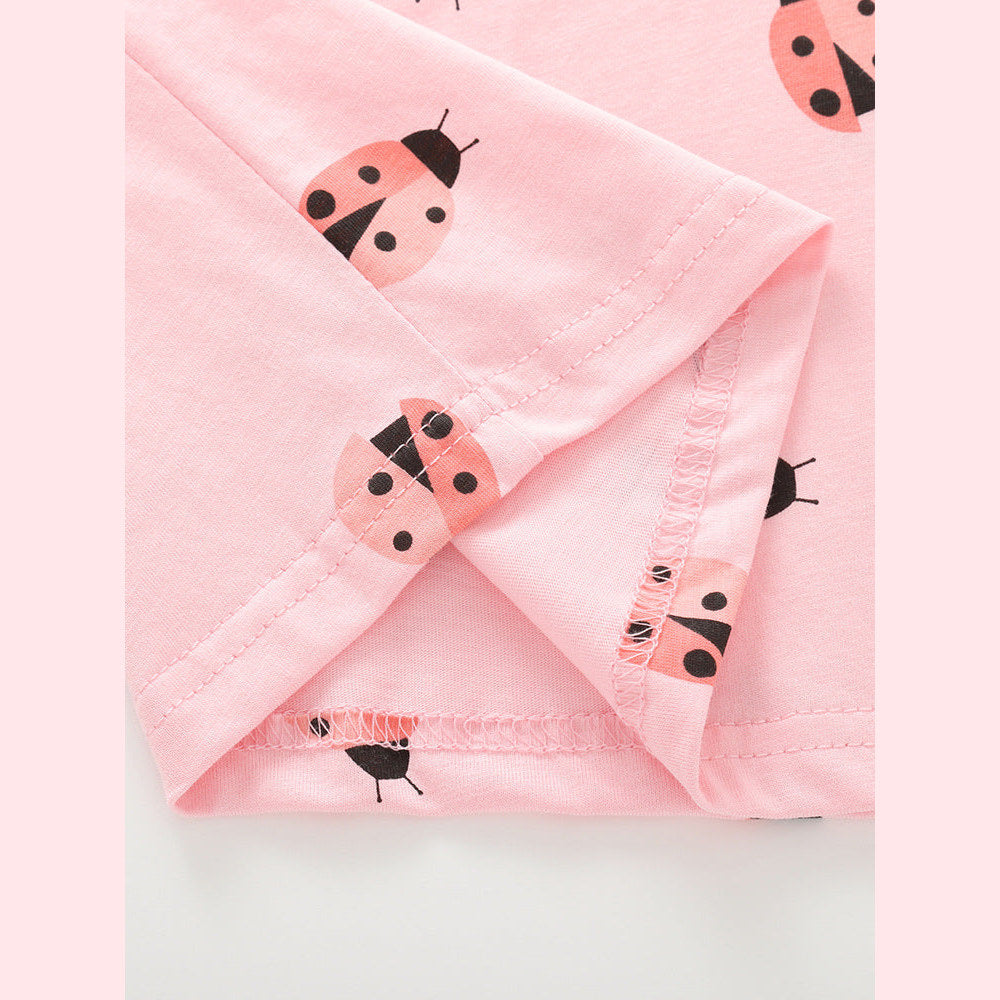 MyKids-USA® Summer Ladybird Cartoon Pattern T-shirt for Girls
