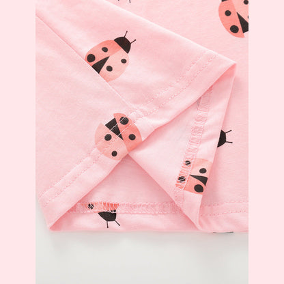 MyKids-USA® Summer Ladybird Cartoon Pattern T-shirt for Girls