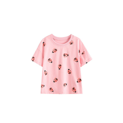 MyKids-USA® Summer Ladybird Cartoon Pattern T-shirt for Girls