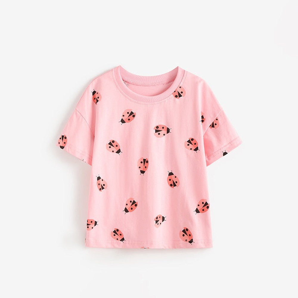 MyKids-USA® Summer Ladybird Cartoon Pattern T-shirt for Girls