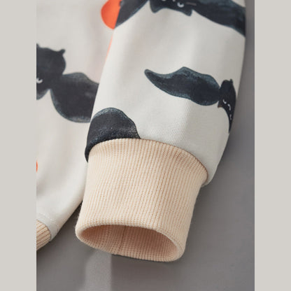 MyKids-USA® Autumn and Spring Arrival Halloween Cartoon Pattern Long Sleeves Sweatshirt for Kids