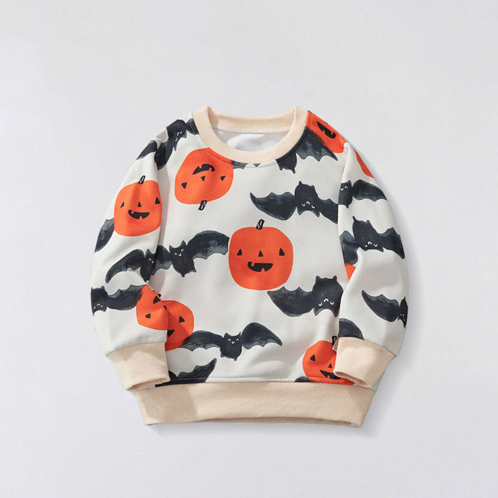 MyKids-USA® Autumn and Spring Arrival Halloween Cartoon Pattern Long Sleeves Sweatshirt for Kids
