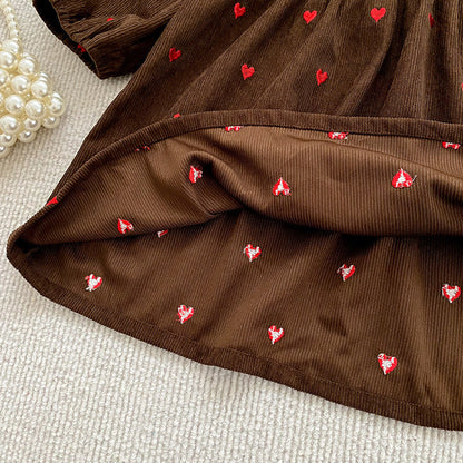 MyKids-USA® Autumn Arrival Baby Kids Girls Long Sleeves Cute Hearts Printed Dress