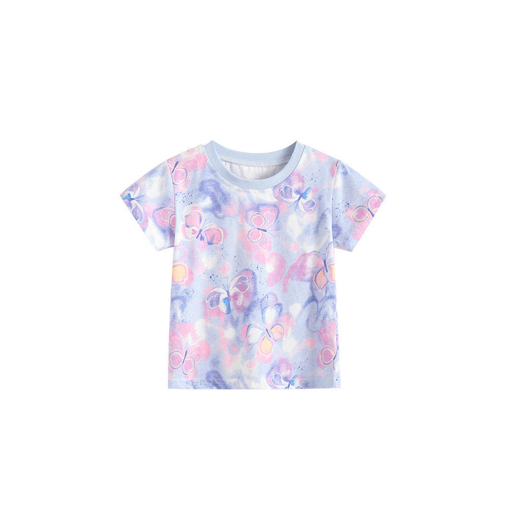 MyKids-USA® Summer Butterfly Cartoon Pattern T-shirt for Girls