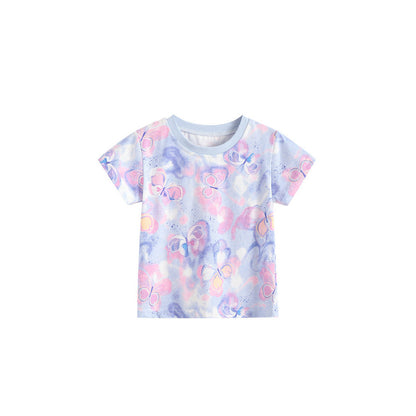 MyKids-USA® Summer Butterfly Cartoon Pattern T-shirt for Girls