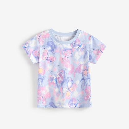 MyKids-USA® Summer Butterfly Cartoon Pattern T-shirt for Girls