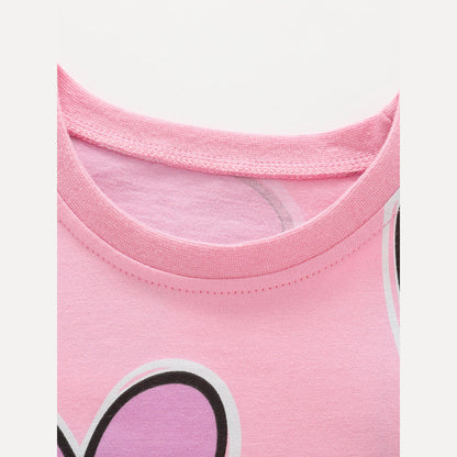MyKids-USA® Summer Pink Hearts Pattern T-shirt for Girls