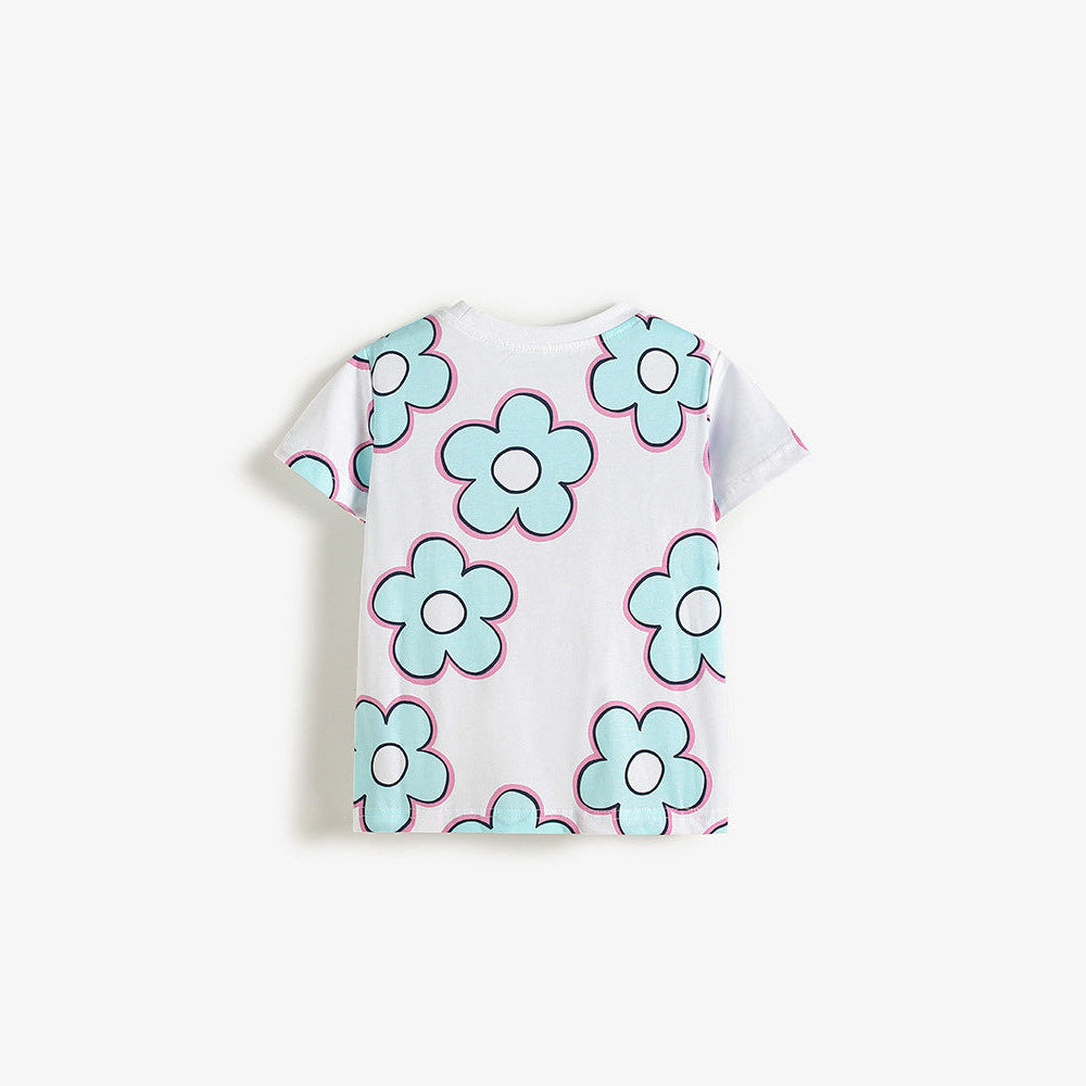 MyKids-USA® Cheap Summer Flowers Pattern T-shirt for Girls