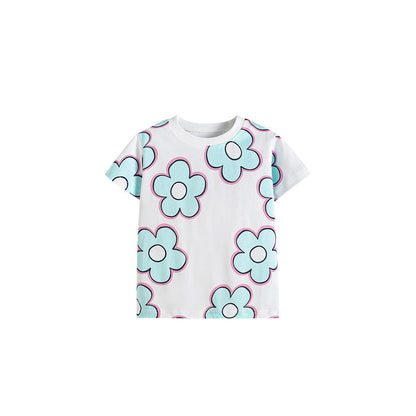 MyKids-USA® Cheap Summer Flowers Pattern T-shirt for Girls