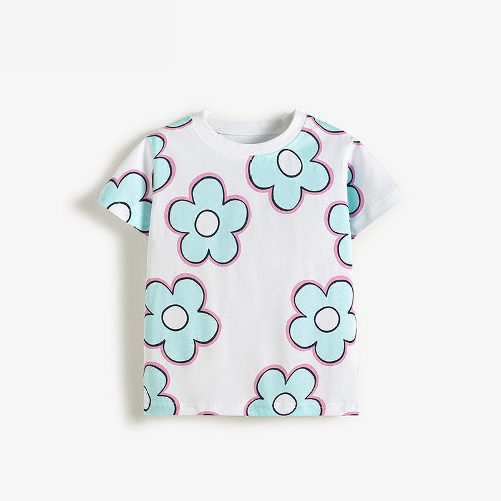 MyKids-USA® Cheap Summer Flowers Pattern T-shirt for Girls