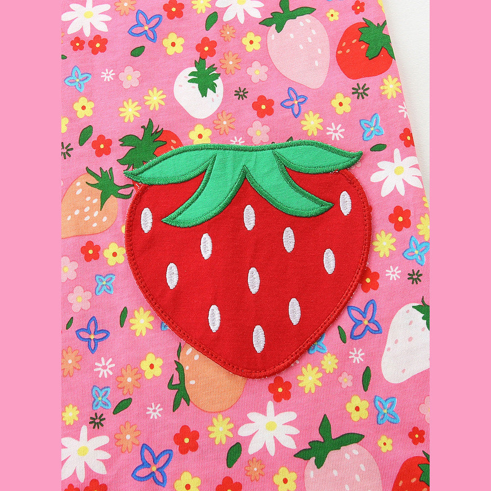 MyKids-USA® Summer Hot Selling Cute Cartoon Fruits Pattern Sleeveless Dress for Stylish Girls