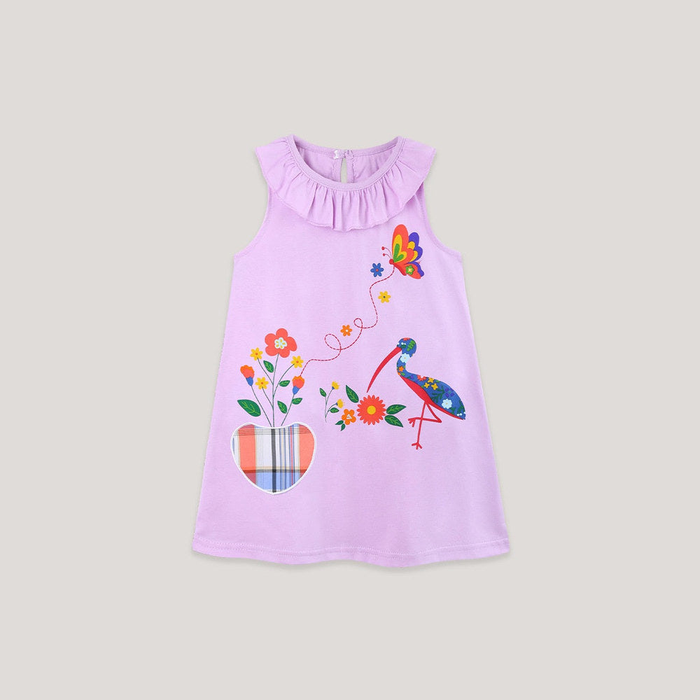 MyKids-USA® Summer Hot Selling Cute Cartoon Pattern Sleeveless Dress for Stylish Girls