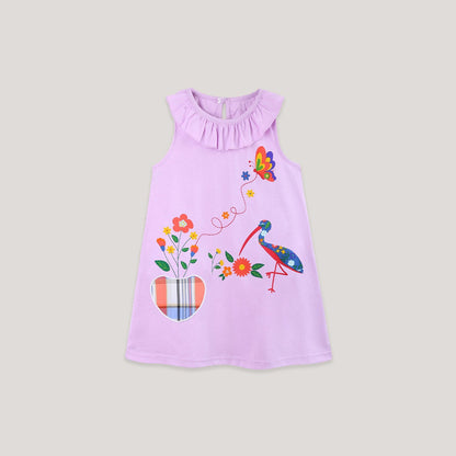 MyKids-USA® Summer Hot Selling Cute Cartoon Pattern Sleeveless Dress for Stylish Girls