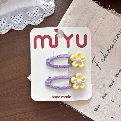 MyKids-USA® Cute Summer Flowers Hair Clips for Girls Set